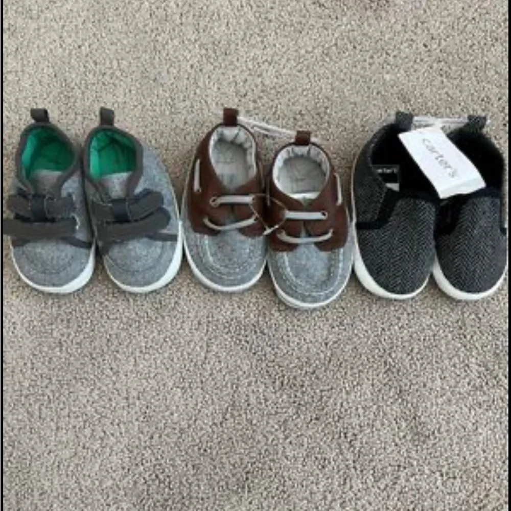 NEW Carter’s Baby Boy Shoes, 6-9 months, 3 pairs